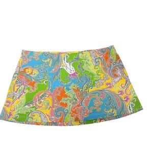 Lauren Ralph Lauren Swim Mini Skirt Bottom Coverup Sz L Multi Amara Patchwork